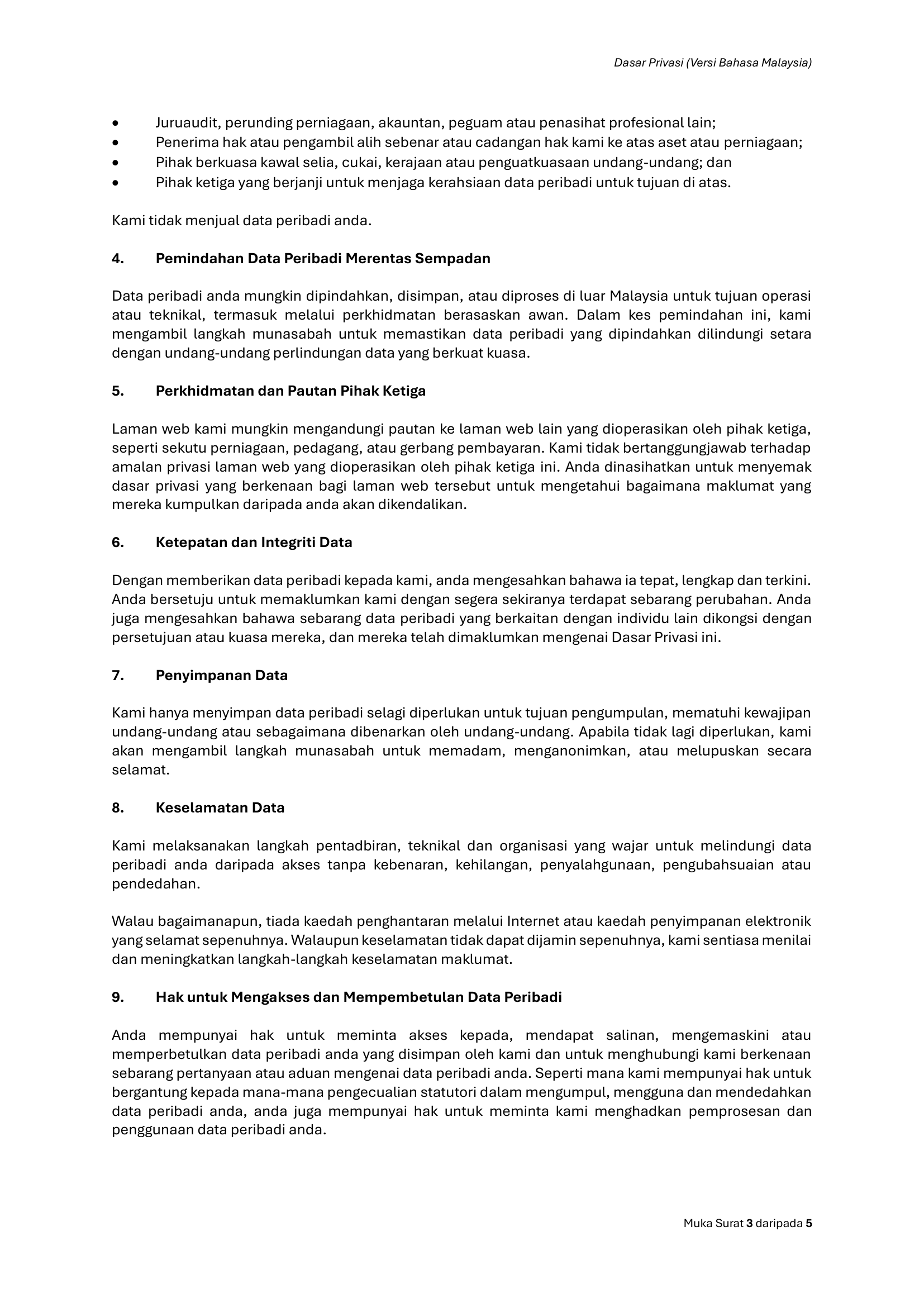 Privacy Policy BM Page 3