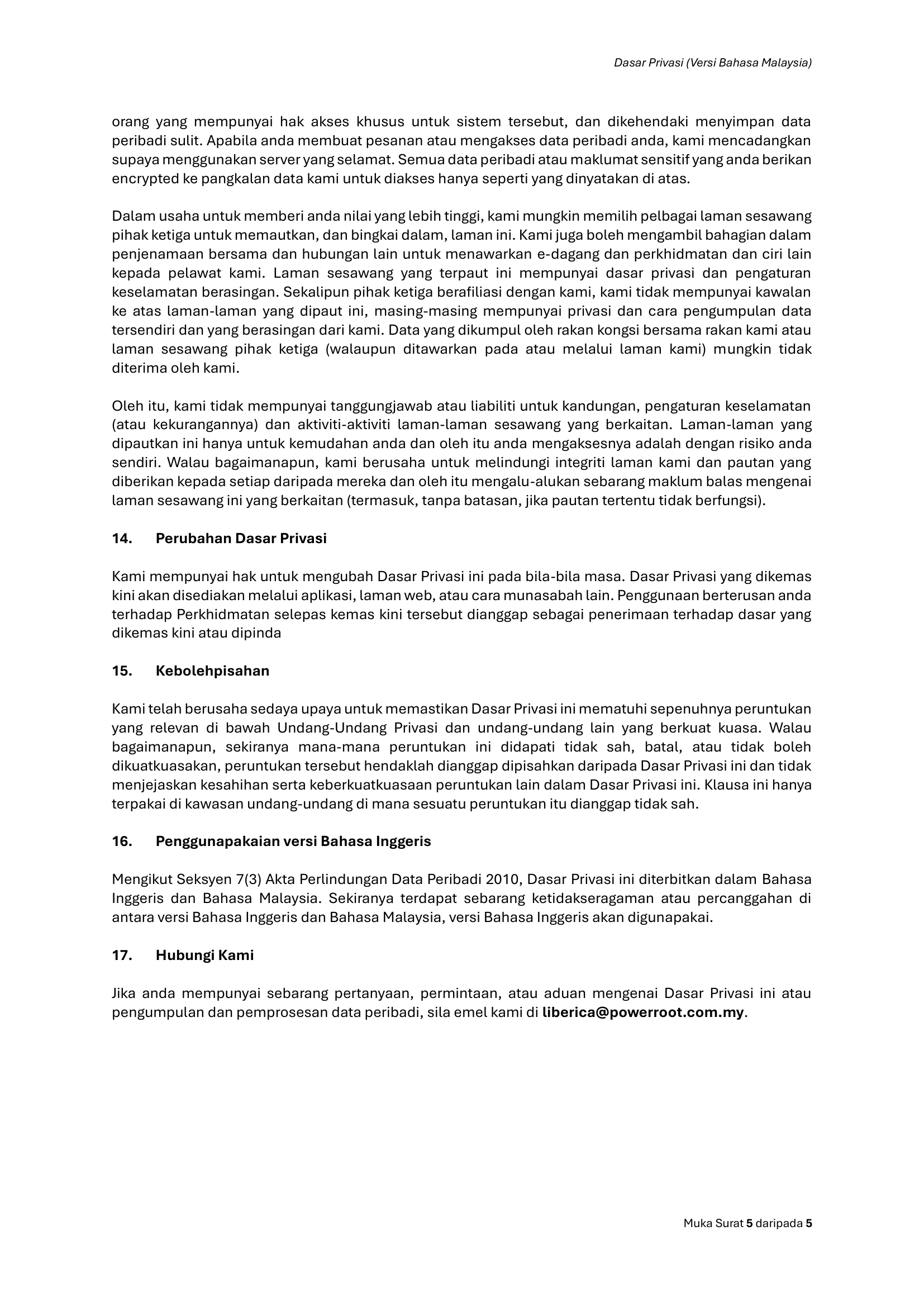 Privacy Policy BM Page 5